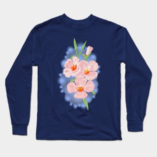 Blossom Bliss: Dive into Radiance with our Pink Floral Symphony Long Sleeve T-Shirt